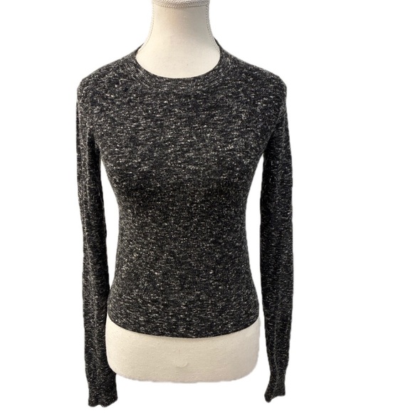 Wilfred Cropped Charcoal and Cream Knit Sweater Size XS - Picture 3 of 6